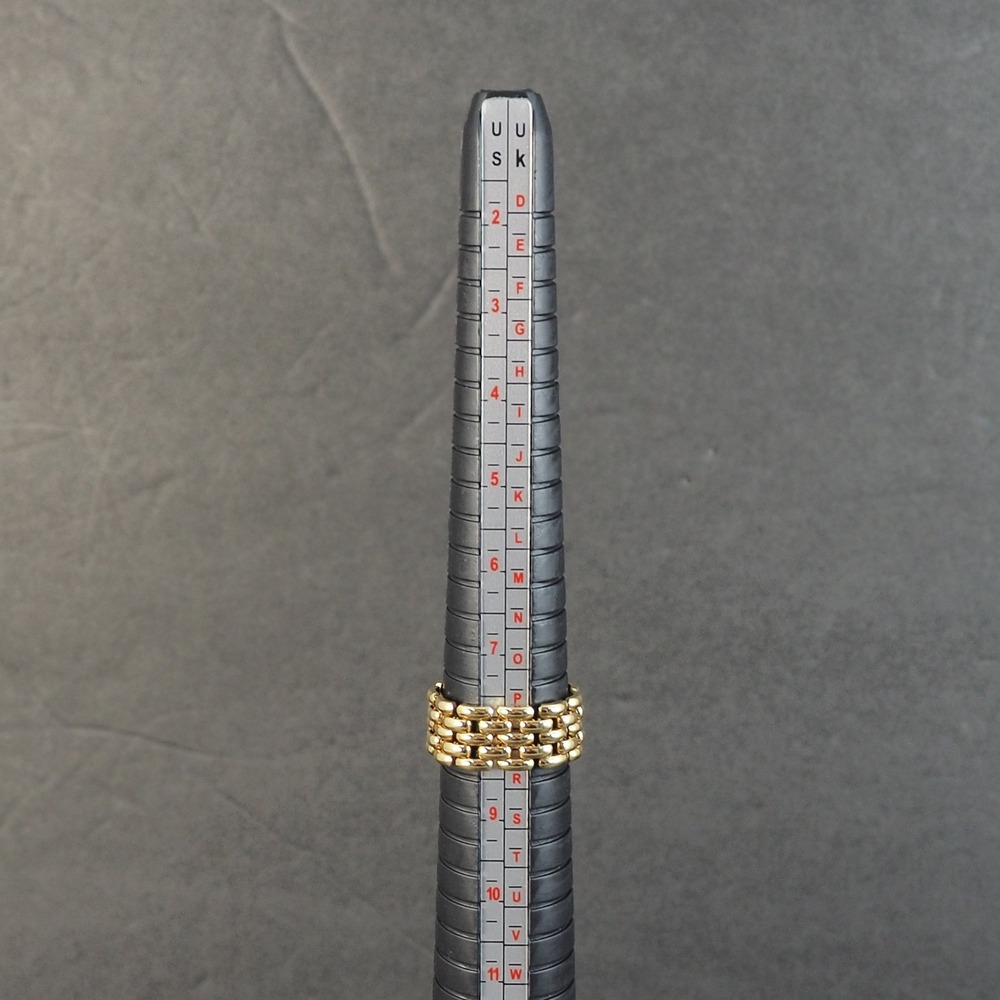 Avon Brick Chain Ring 8.25 Gold Tone Wide Band Panther Link Vintage 1996 Bold - Picture 3 of 5